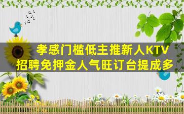 孝感门槛低主推新人KTV招聘免押金人气旺订台提成多